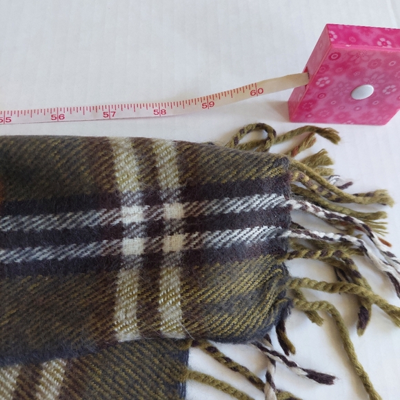 Hunter Green PLAID Burberry Scarf Lambs Wool Checkered Nova COA Included - Picture 5 of 5